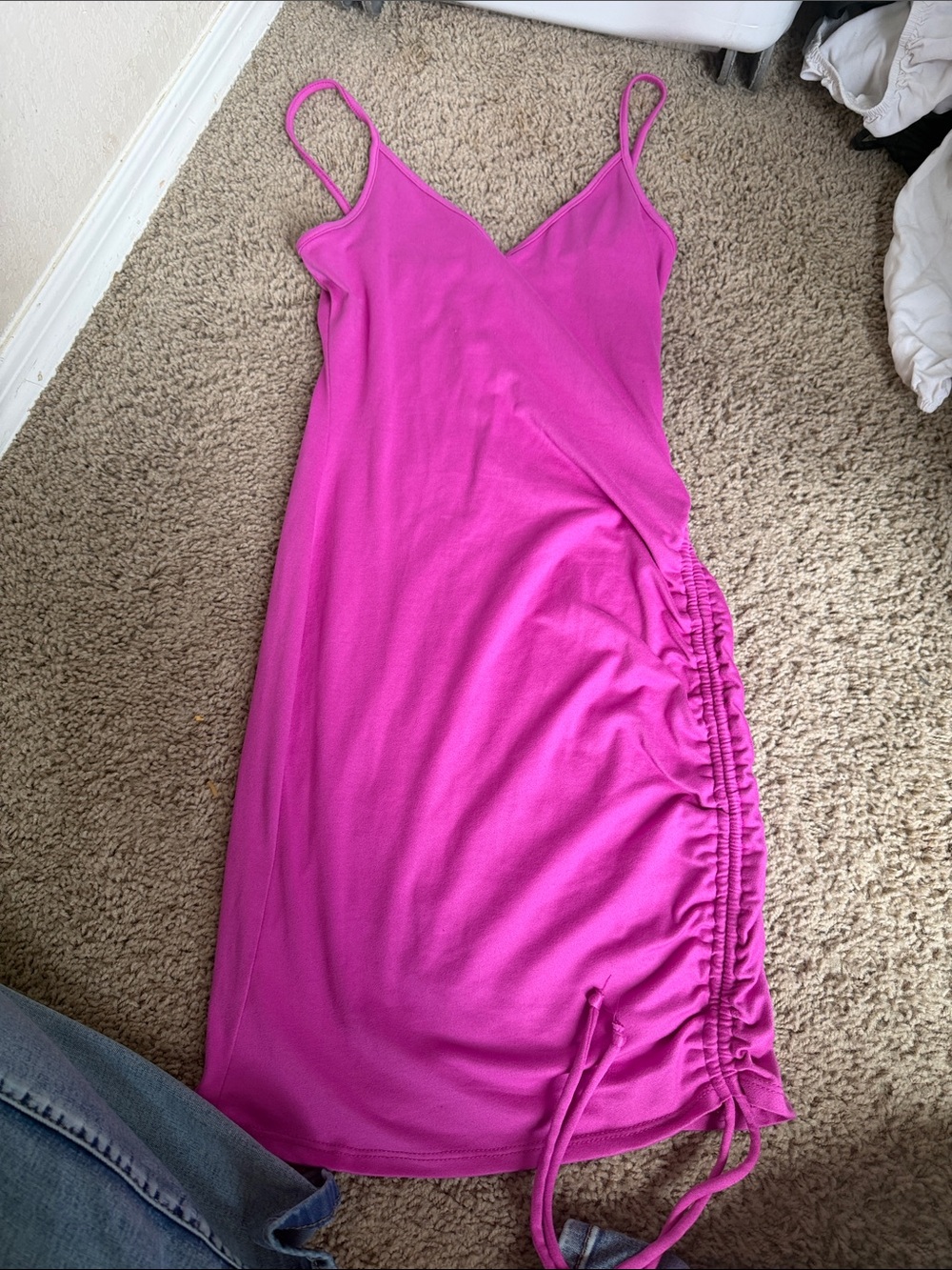 Popular 21 Pink Ruched Side Slip Dress - Women's